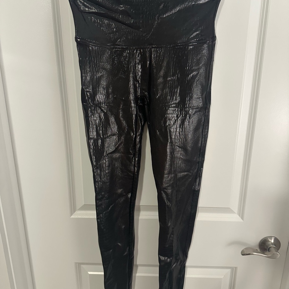 SPANX Dark Brown Textured Leggings